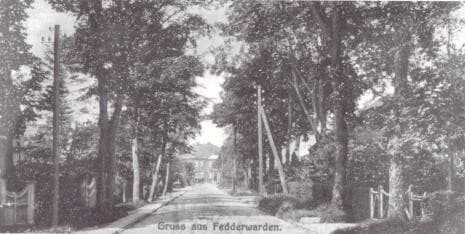Poststraße in Fedderwarden, historische Postkarte um 1900